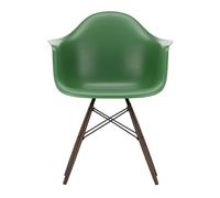 Vitra Chaise avec accoudoirs Eames DAW RE érable foncé émeraude structure érable foncé/ acier noir/ patins en feutre noir