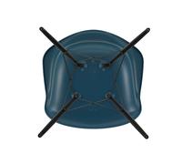 Vitra DAW Eames Plastic Armchair - bleu marin RE - érable noir