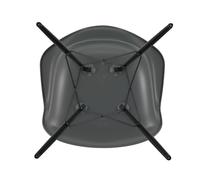 Chaise avec accoudoirs Eames DAW RE érable noir black maple base/ black steel/ felt gliders black