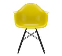 Vitra Chaise avec accoudoirs Eames DAW RE érable noir moutarde structure érable noir/ acier noir/ patins en feutre noir
