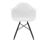 Vitra Chaise avec accoudoirs Eames DAW RE érable noir blanc coton structure érable noir/ acier noir/ patins en feutre noir