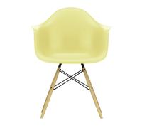 Vitra Chaise avec accoudoirs Eames DAW RE frêne citron structure frêne coloré miel/ acier noir/ patins en feutre noir