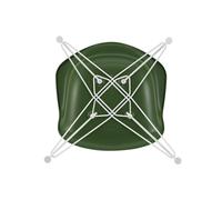 Chaise avec accoudoirs Eames Plastic DAR RE blanc white powder coated eiffel tower base/ felt gliders white