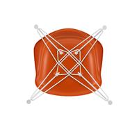 Chaise avec accoudoirs Eames Plastic DAR RE blanc white powder coated eiffel tower base/ felt gliders white