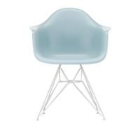 Chaise avec accoudoirs Eames Plastic DAR RE blanc white powder coated eiffel tower base/ felt gliders white