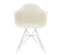 Chaise avec accoudoirs Eames Plastic DAR RE blanc white powder coated eiffel tower base/ felt gliders white