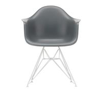 Chaise avec accoudoirs Eames Plastic DAR RE blanc white powder coated eiffel tower base/ felt gliders white