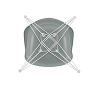 Chaise avec accoudoirs Eames Plastic DAR RE blanc white powder coated eiffel tower base/ felt gliders white