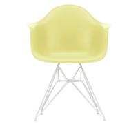 Chaise avec accoudoirs Eames Plastic DAR RE blanc white powder coated eiffel tower base/ felt gliders black