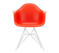 Chaise avec accoudoirs Eames Plastic DAR RE blanc white powder coated eiffel tower base/ felt gliders white