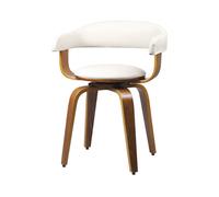 Chaise avec accoudoirs en cuir synthétique blanc - Harold - Rendez-Vous Déco