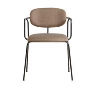 Chaise avec accoudoirs Frame black lacquered metal frame