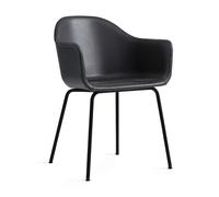 Audo Chaise avec accoudoirs Harbour cuir noir PxHxP 59x81x57cm