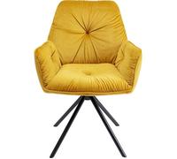 Chaise avec accoudoirs Mila velours jaune Kare Design