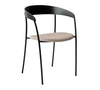 Chaise avec accoudoirs Missing rembourré black powdercoated steel frame