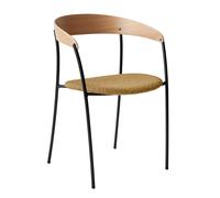 Chaise avec accoudoirs Missing rembourré black powdercoated steel frame