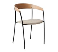 Chaise avec accoudoirs Missing rembourré black powdercoated steel frame