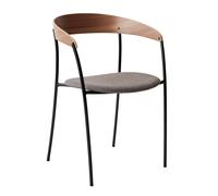 Chaise avec accoudoirs Missing rembourré black powdercoated steel frame