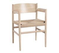 Mater Nestor Chaise de Table à Manger M. Accoudoirs Chêne Laqué Mat/Fil de Papier