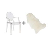 Chaise avec accoudoirs +peau Set promo Louis Ghost WxHxD 54x93x55cm