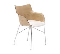 Chaise avec accoudoirs Q/Wood 55x84x57cm seat mass-dyed thermoplastic technopolymer