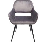 Chaise avec accoudoirs San Francisco velours gris Kare Design