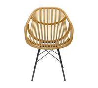 Jan Kurtz Chaise avec accoudoirs Yara naturel, noir lxHxP 62x85x59cm