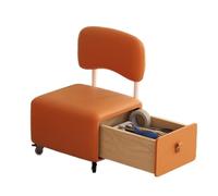 Chaise avec rangement à poulie et dossier adaptée au salon Placard(Orange)