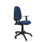 Chaise Ayna bali bleu marine accoudoirs réglables roulettes parquet