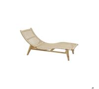 Chaise bain de soleil en teck et cannage synthétique BAIA Vague