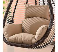 Chaise balançoire en osier imperméable à suspendre avec coussin (kaki) élégante et durable, parfaite pour jardin, balcon, porche, détente