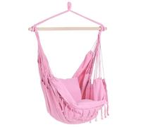 Chaise Balançoire Hamac Suspendue Siège en Coton Rose Bonea