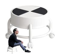 Chaise basse avec siège roulant et roulettes, tabouret bas avec roulettes, fauteuil roulant bas avec | Tabouret roulant avec roues pivotantes à 360°, poulie rotative