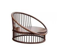 Chaise basse traditionnelle en bambou avec dossier rembourré et assise rembourrée facile d'entretien pour salon de thé fabriquée à la main (44 x 33 cm)