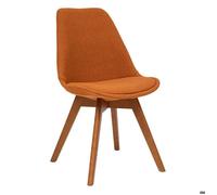Atmosphera Créateur d'Intérieur - Chaise Baya Rétro Ambre - Tissu et Hêtre - Salle à Manger, Cuisine, Bureau, Salon - Confortable Coussin Intégré