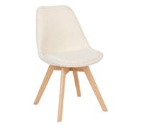 Chaise Baya pieds hêtre bouclette blanc