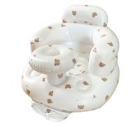 Chaise bébé gonflable, faire exploser bébé siège gonflable pour les bébés, canapé de support de dos pompe à air intégré avec plateau pour s'asseoir, douche (motif d'ours, 20x21x15)
