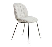 GUBI Chaise Beetle Soft. dossier avant recouver Tabouret Reales Limonta 001. dossier noir. chrome