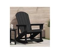 Chaise berçante Adirondack noire mobilier extérieur durable en plastique synthétique relaxation 73,5X92X90 cm sièges 42006627