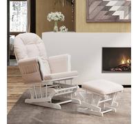 Chaise berçante avec repose-pied Gris clair Tissu chaise berçante vidaXL