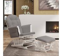 Chaise berçante avec repose-pied Gris clair Tissu chaise berçante vidaXL