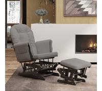 Chaise berçante avec repose-pied Gris clair Tissu chaise berçante vidaXL
