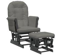 Chaise Berçante Avec Repose-Pied Gris Foncé Tissu Vidaxl Vidaxl Gris