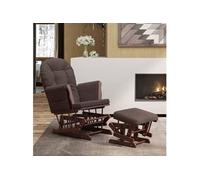 Chaise berçante avec repose pied Marron Tissu Marron G