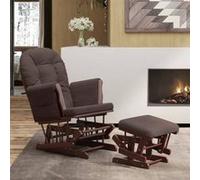 Vidaxl Chaise Berçante Avec Repose-Pied Marron Tissu Marron