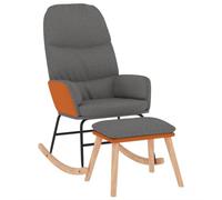 Chaise Berçante avec Tabouret, Gris Clair