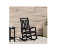 Chaise Berçante de Jardin Noire 70x92x108 cm HDPE