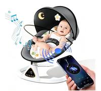 Chaise berçante électrique pour bébé, Transat bebe avec Télécommande Jouets 0-12 Mois, Minuterie, Bluetooth, 5 Vitesses Balancement