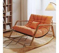 Chaise Berçante pour Chambre D’Enfant, Chaises Berçantes De Patio Surdimensionnées avec Fauteuil à Dossier Haut, Chaise D’appoint Confortable, Cha, Orange, Gold 92x137cm