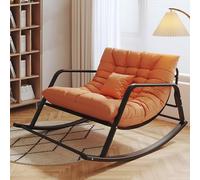 Chaise Berçante pour Chambre D’Enfant, Chaises Berçantes De Patio Surdimensionnées avec Fauteuil à Dossier Haut, Chaise D’appoint Confortable, Cha, Orange, Black 92x137cm